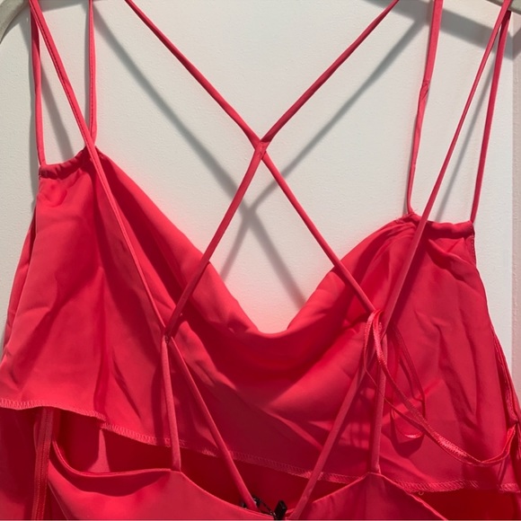 ZARA Pink SATIN LINGERIE STYLE DRESS NWT - Picture 6 of 7